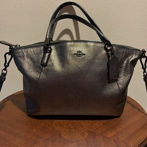 Coach  Madison metallic golden bronze satchel  Crossbody bag gunmetal hardware